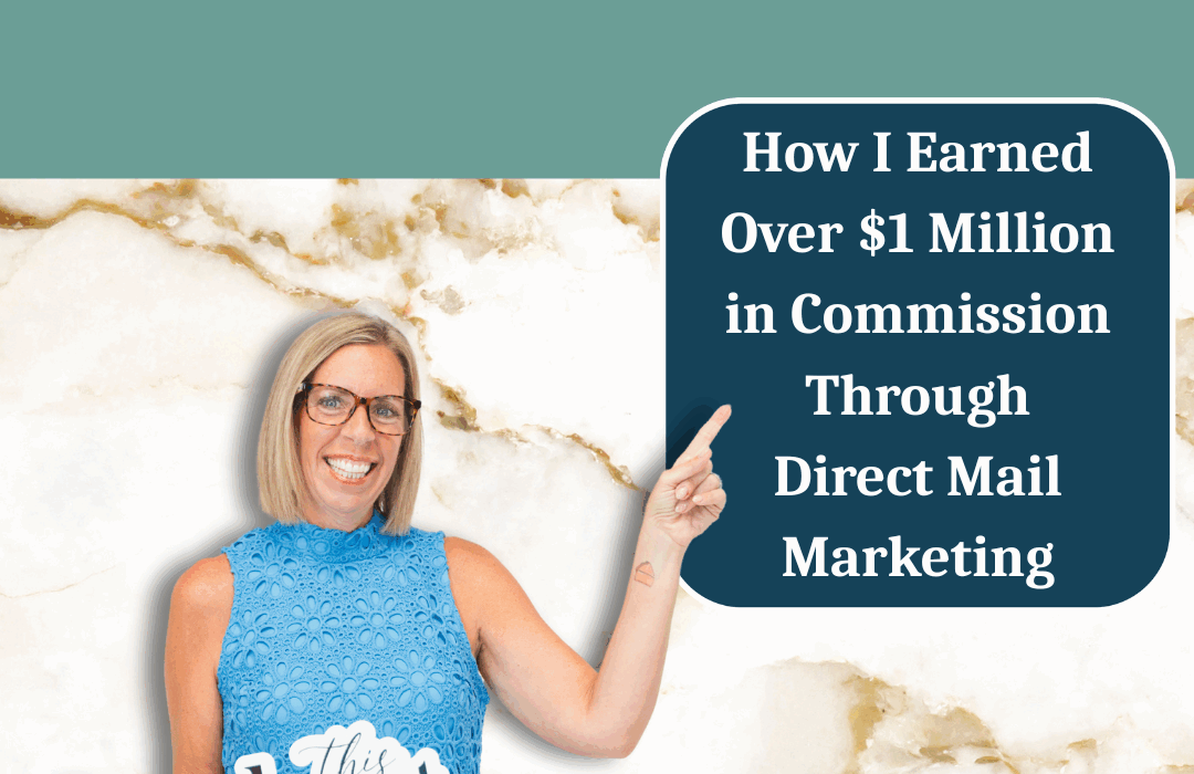 Kelly French in a blue dress pointing to the name of her webinar. Central Florida Real Estate. Elite Circle.