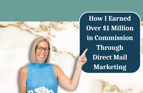 Kelly French in a blue dress pointing to the name of her webinar. Central Florida Real Estate. Elite Circle.